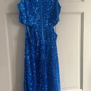 Boohoo Shimmering Blue Sequin Dress